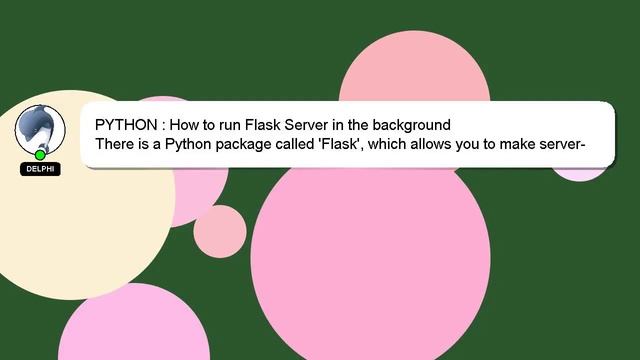PYTHON : How to run Flask Server in the background смотреть онлайн