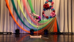 Эквилибр-каучук на тростях "Движение вверх" Элина Бакус, цирк "Фантазёры" рук. Ольга Ершова