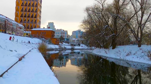 Река Исеть в конце ноября, Екатерибург