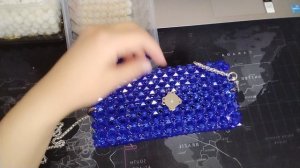 🔴 Шкатулка из бусин. Квадратные, синие бусины. 10 это моя победа.