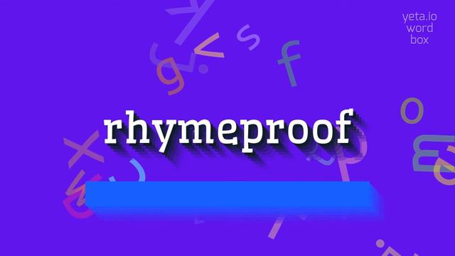 HOW TO PRONOUNCE RHYMEPROOF? #rhymeproof смотреть онлайн