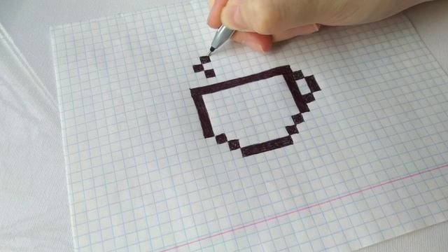 Как нарисовать КРУЖКУ по клеточкам. #3 HOW TO DRAW A CUP - Pixel Art.