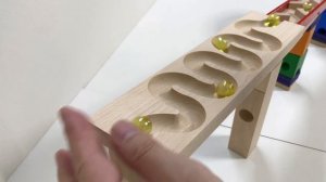 Marble Run Race 🟢 HABA Wave Slope & Rotating staircase course, Marble Run ONE collection🟣