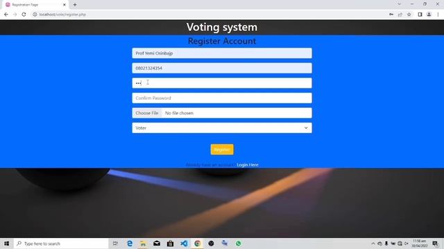 Online voting system with source code