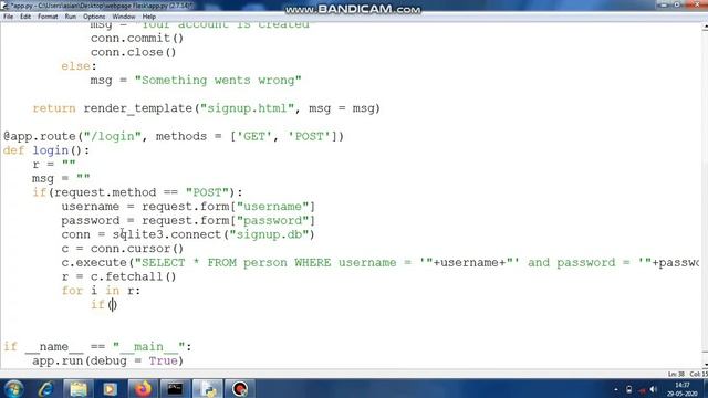 Login page in Python flask with sqlite3 database connectivity смотреть онлайн