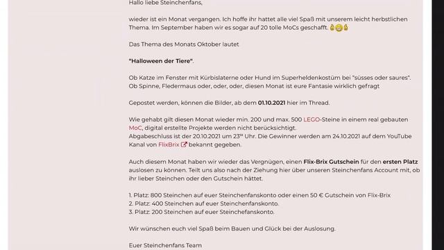 Bauevent des Monats Gewinnerbeiträge September 2021 Steinchenfans смотреть онлайн