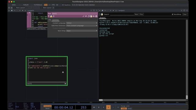Tutorial 4 - Send Data from TD to a Website. Control TouchDesigner with a Website using WebSockets