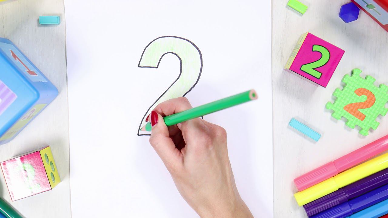 Цифра 2. Учим цифру два, развивающий ролик. Учим цифры дома смотреть онлайн