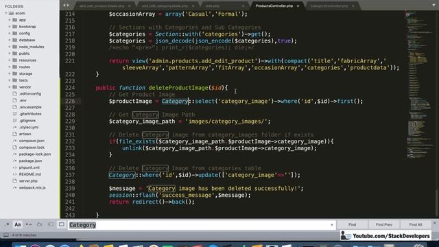 #38 Make E-com Website in Laravel 7 | Products Module in Admin (X) | Show/Delete Product Image/Vide