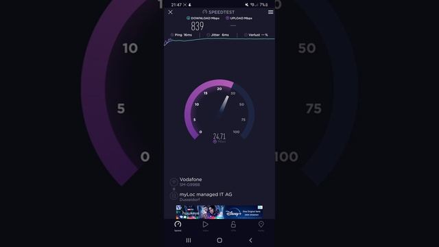 Erster Speedtest WIFI6 Fritz!Box 6690 Vodafone 1Gbit Samsung S21 Ultra