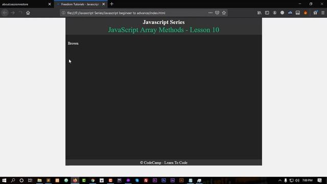 Javascript Array Methods | Javascript Beginner To Advance | Lesson 10