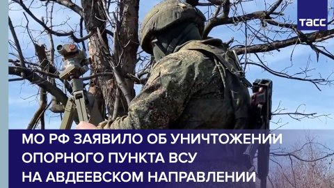 МО РФ заявило об уничтожении опорного пункта ВСУ на авдеевском направлении