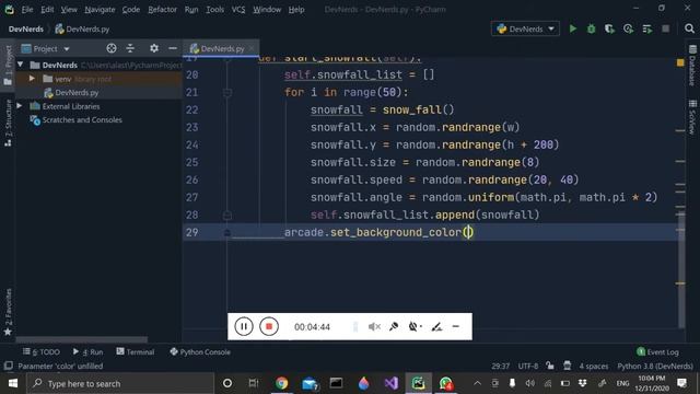 SnowFall With Arcade Module Python