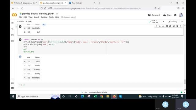 Python Pandas| Data science & analysis |Reading CSV files, Sorting, Filtering | Data frame