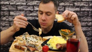 MUKBANG / Картошка, Селедка, Ставрида, Купаты / АСМР МУКБАНГ /  Mukbang Senya / eating show / 먹방