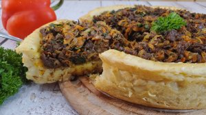 ПИРОГ ИЗ КАРТОФЕЛЬНОГО ТЕСТА С МЯСОМ И ОВОЩАМИ