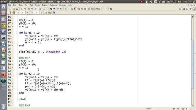 MATLAB Help - Runge Kutta смотреть онлайн