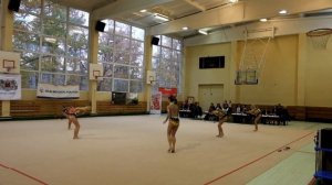 Чемпионат Риги по художественной гимнастике. Юниры. Групповые упражнения (мяч)