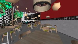 RESTAURANT PROJECT SKETCH UP 3D MODEL