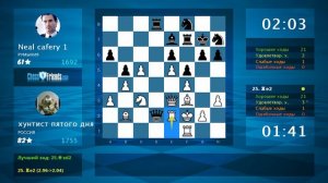 Chess Game Analysis: хунтист пятого дня - Neal cafery 1 : 1-0 (By ChessFriends.com)