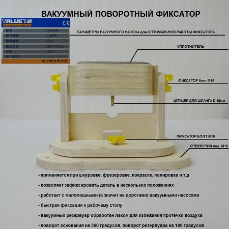 Вакуумный поворотный фиксатор