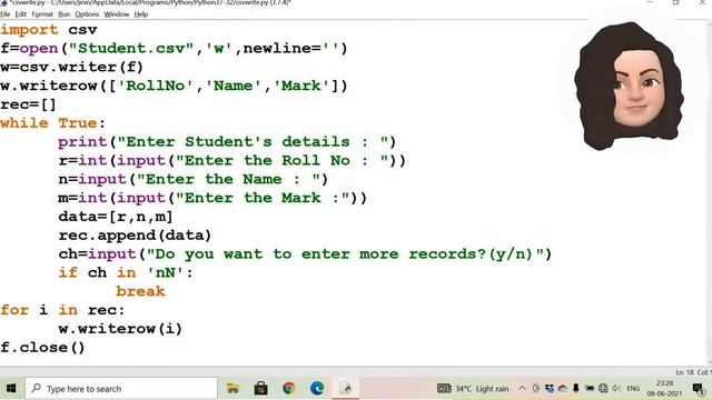 CSV Files in Python - Part 2 - Write operation