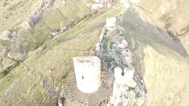 Крым.Балаклавская бухта, мыс Фиолент с высоты птичьего полёта, крепость Чембало
