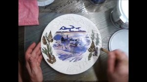 Новогодний декупаж тарелки.Декор шпатлевкой. Diy.