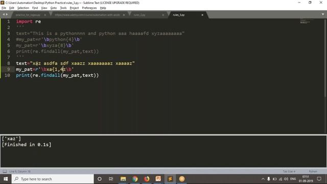 85.Complete Python Basics for Automation - Rules to create a pattern Part 3