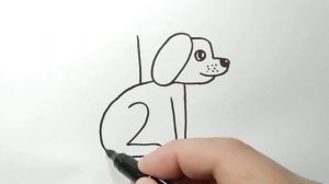 Рисуем собаку из цифр