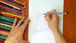 Как нарисовать самокат. Онлайн-школа рисования "Малевашки"