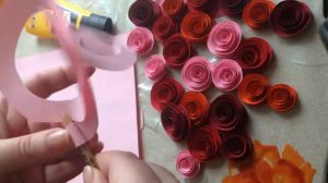 Бумажные розы легко и очень быстро за 5минут своими руками из цветной