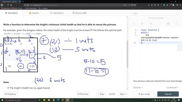 174. Dungeon Game Leetcode || InterviewBit || Dynamic Programming || Easy Explaination || C++ смотреть онлайн