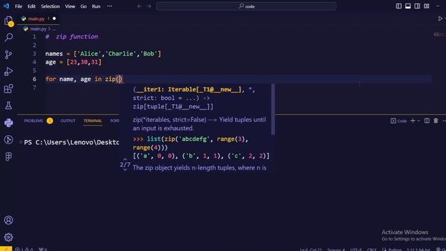Zip function in python #python python for beginners