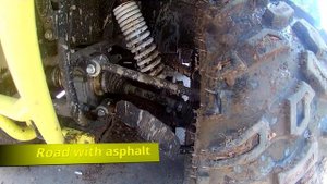 Русская Механика квадроцикл Rm 800 DUO работа задней подвески по грунту и по асфальту