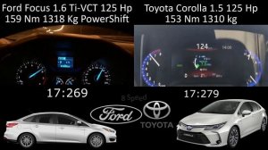 Acceleration Battle Ford Focus 1.6 Ti-VCT 125 Ps VS Toyota Corolla 1.5 125 Ps 0-180 Top Speed Test