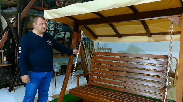 Деревянные садовые качели "Леда" | Недорогие садовые качели | ООО "Леда"