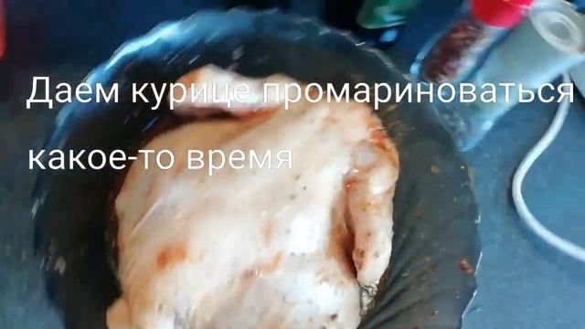 Курица с айвой и яблоками. Курица без майонеза. Жареная целиком курица