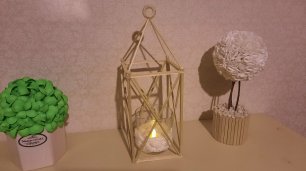Декоративный фонарь из бамбуковых палочек