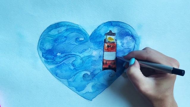 АКВАРЕЛЬНАЯ ОТКРЫТКА. Урок акварели для начинающих. смотреть онлайн