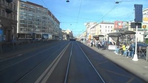 СПб. Лиговский проспект из кабины трамвая