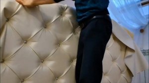 перетяжка изголовья кровати в каретной стяжки