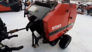 Пресс-подборщик сена star mini 800, японский. Видео работы.