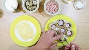 Шампиньоны с яйцом, запеченные в духовке целиком. Самый простой рецепт