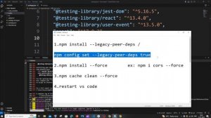 npm ERR! code ERESOLVE could not resolve FIX Node JS React | Npm install error in visual studio cod