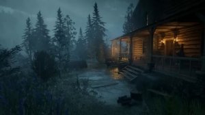 Lonely hut in the forest with a thunderstorm | Thunderstorm ambience for your | Thunderstorm RDR2