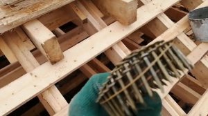 Монтаж ОСП на кровлю пневмопистолетом!!!