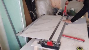 Плиткорез 1200мм и модернезированная упорная линейка Плитка 400х1200мм Серийный рез плитки