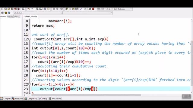 How to implement Radix Sort in c++