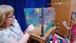 Рисование на плёнке для детей.